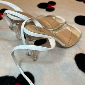 White transparent heels